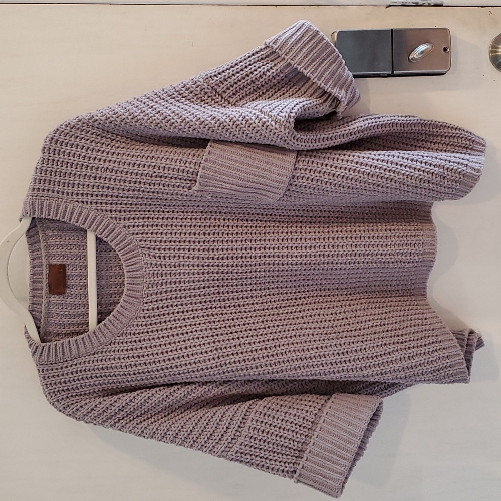 POL Gray Oversized Comfy Knit Sweater M